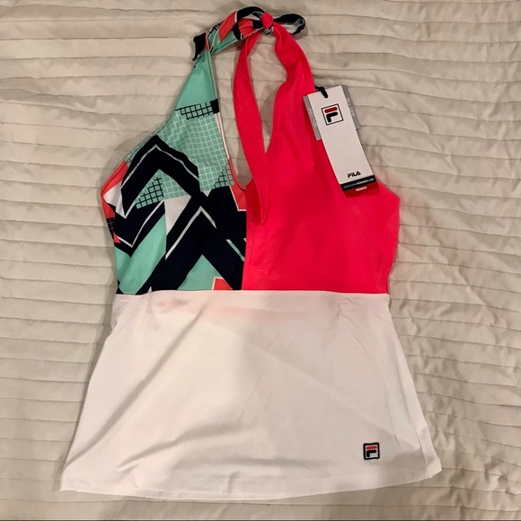 Fila multicolor performance halter top. Size M. NWT - Picture 2 of 11